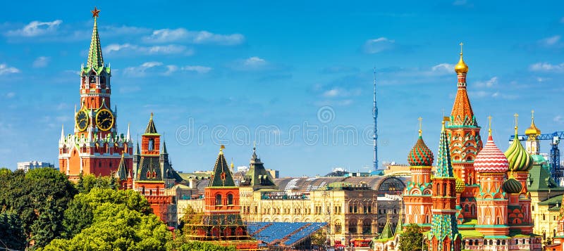 Panoramablick des Roten Platzes in Moskau, Russland