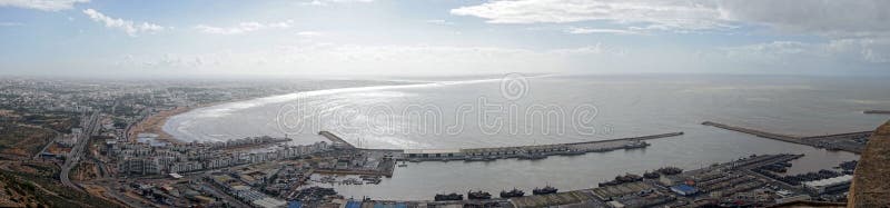 Panoramablick von Agadir in Marokko lizenzfreies stockbild Panoramablick von Agadir in Marokko lizenzfreies stockbild