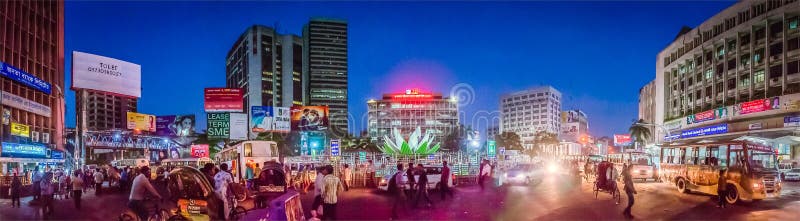 Panoramablick auf das Geschäftsviertel Motijheel, Dhaka stockfotos