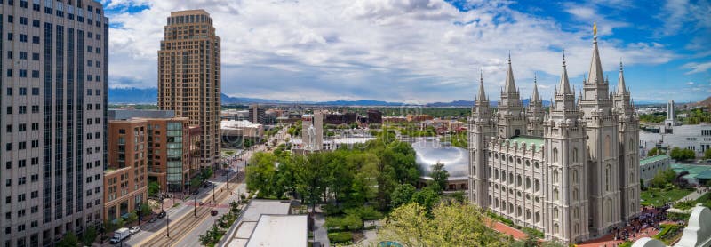 Panoramablick von Salt Lake City im Stadtzentrum gelegen, Utah, USA lizenzfreie stockfotografie Panoramablick von Salt Lake City im Stadtzentrum gelegen, Utah, USA lizenzfreie stockfotografie