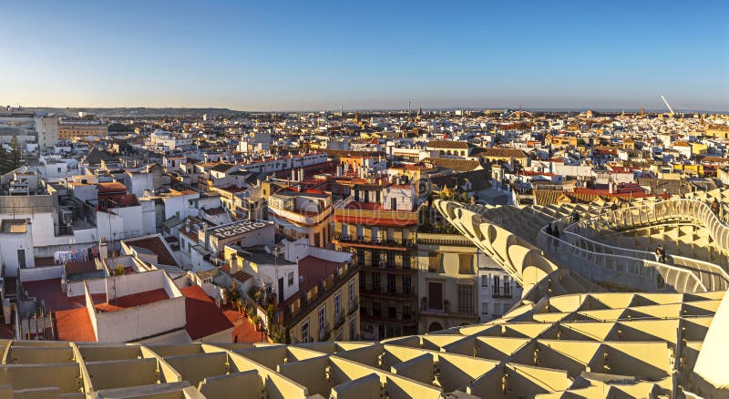 Panoramablick von Sevilla lizenzfreie stockbilder Panoramablick von Sevilla lizenzfreie stockbilder