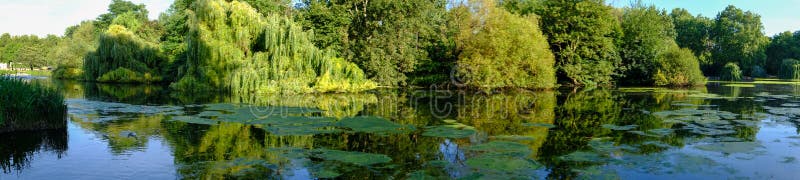 Panoramablick von St- James` s Park in London, Vereinigtes Königreich lizenzfreie stockbilder Panoramablick von St- James` s Park in London, Vereinigtes Königreich lizenzfreie stockbilder