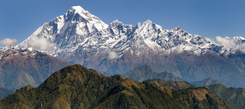 Panoramatic view from Jaljala pass of Dhaulagiri stock image Panoramatic view from Jaljala pass of Dhaulagiri stock image