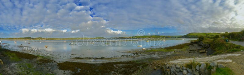 panoramautsikt till Padstow arkivbilder panoramautsikt till Padstow arkivbilder