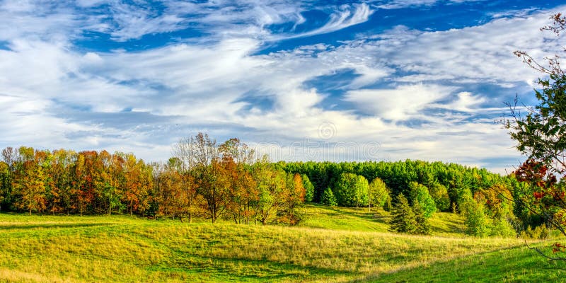 Autumn Hillside, Wingham, Huron County, Ontario