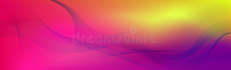 Panoramic colorful abstract stylish multi background with wavy lines - Vector illustration
