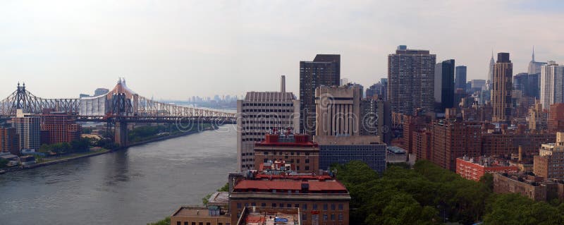 Panoramic East River scene