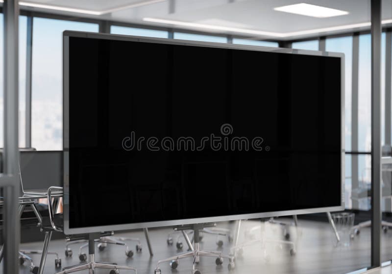 Panoramic Company Head Office Poster Mock Up Stock Photo Image of