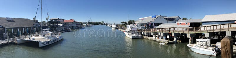 Panoramic Image of Shem Creek, Mount Pleasant, SC