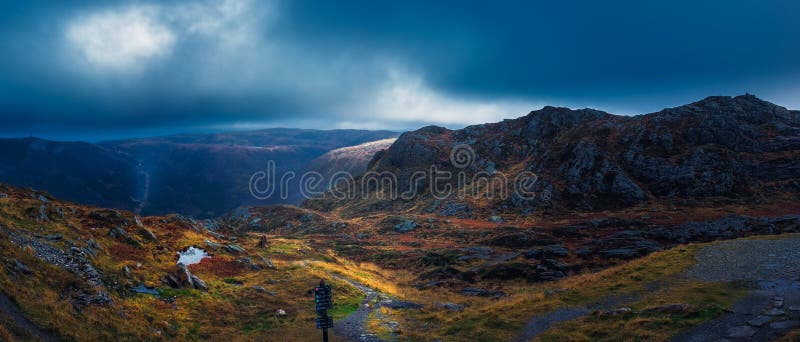 Panoramic landscape of mountains from Mount Ulriken stock photography Panoramic landscape of mountains from Mount Ulriken stock photography