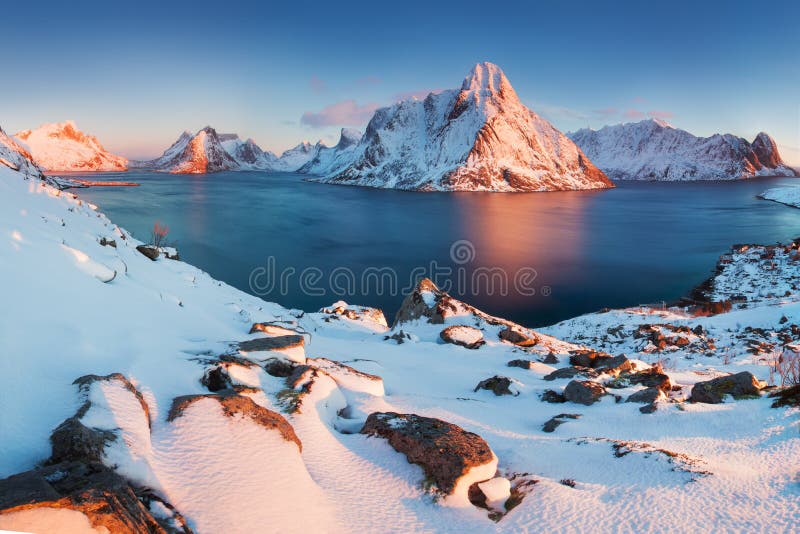 Mountains Sunrise Landscape Winter Reflection 