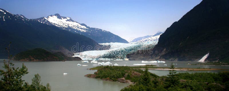 Panoramic Mendenhall Glacier, Alaska