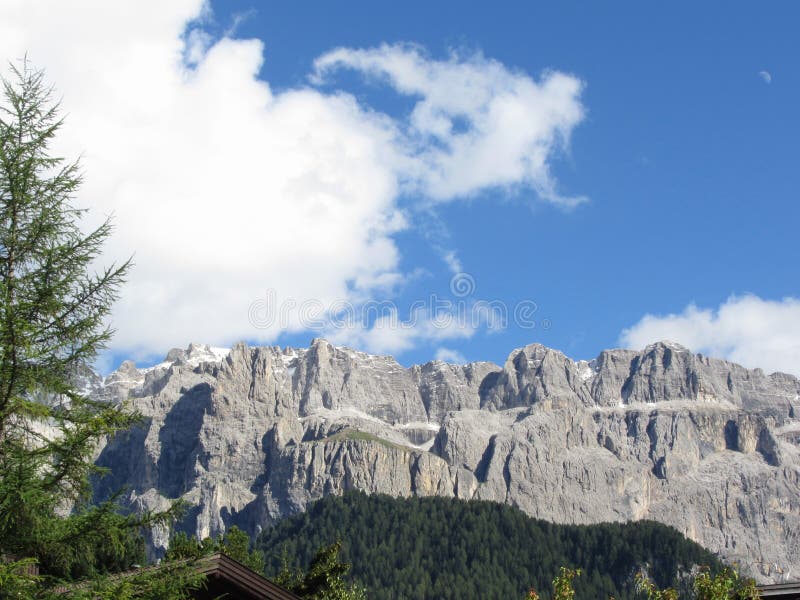 Panoramic mountain view of the Dolomites from Santa Cristina Valgardena, South Tyrol , Bolzano , Italy stock images Panoramic mountain view of the Dolomites from Santa Cristina Valgardena, South Tyrol , Bolzano , Italy stock images