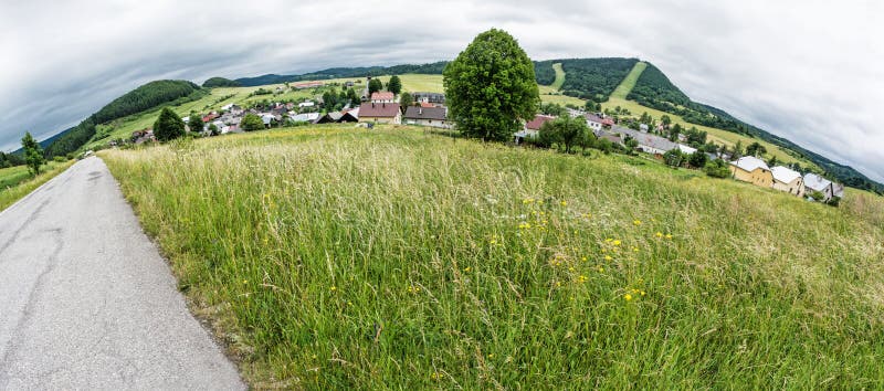 Panoramic photo of Cicmany village, Slovakia
