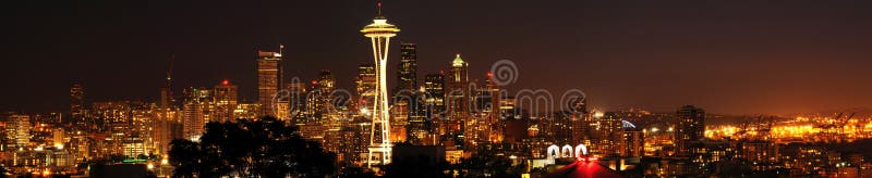 Panoramic Seattle downtown skyline