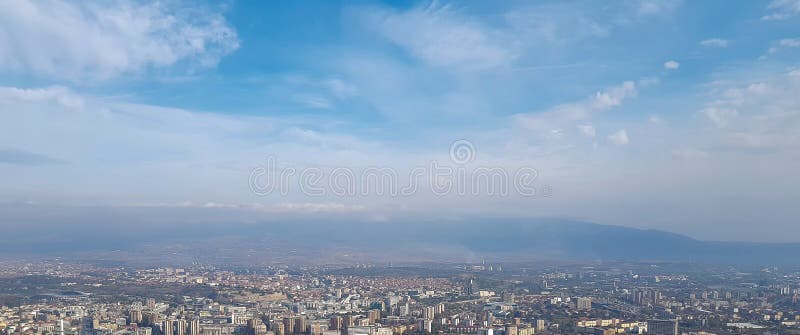 Panoramic skyline and buildings with blue sky and white clouds. royalty free stock images Panoramic skyline and buildings with blue sky and white clouds. royalty free stock images