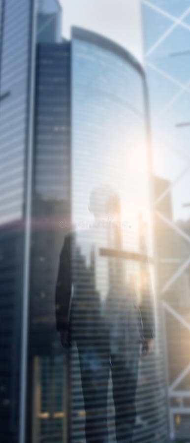 Panoramic vertical mixed media abstract background. Website vertical business header.