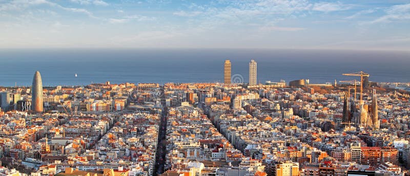 Panoramic view of Barcelona, Spain