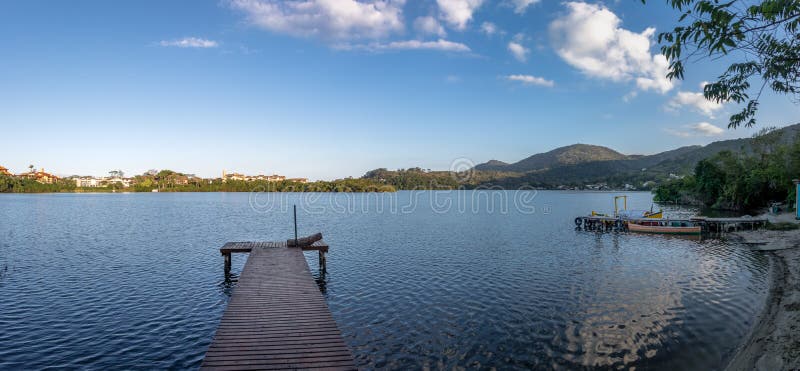 Panoramic view of Canto da Lagoa area of Lagoa da Conceicao - Florianopolis, Santa Catarina, Brazil