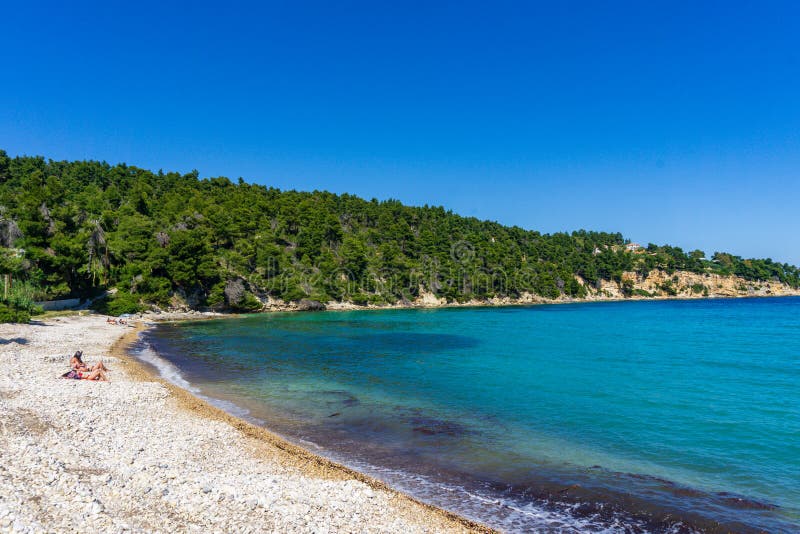 Panoramic View of Chrysi Milia Beach in Alonnisos Island, Greece ...