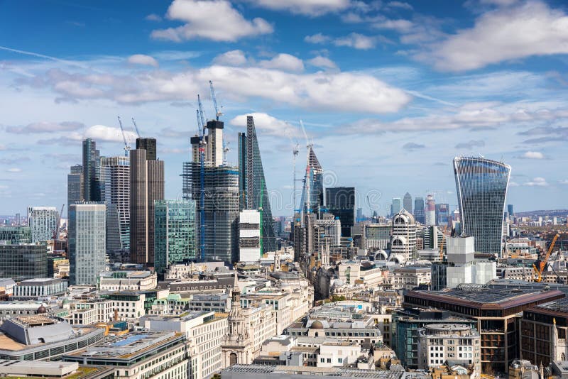 Panoramic View of the City of London on a Sunny Day Stock Image - Image ...