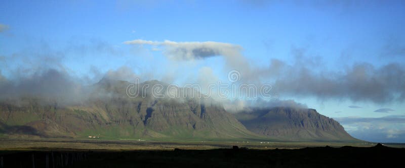 Panoramic view of the clouds over the mountains