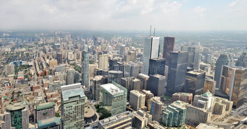 Panoramic View From Cn Tower To The Skyline Of Downtown Toronto Panoramic View From Cn Tower To The Skyline Of Downtown Toronto