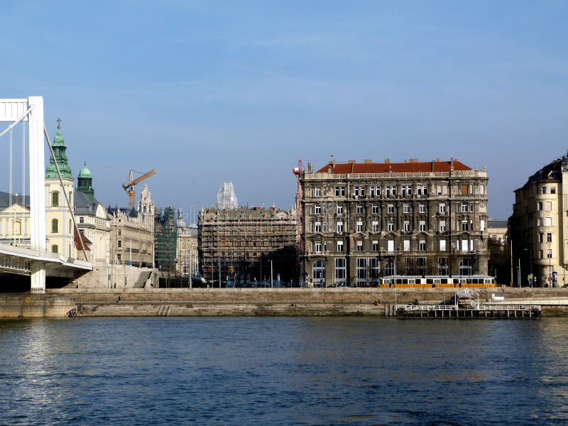 Budapest, Pest Side Panorama with the Danube Stock Image Image of