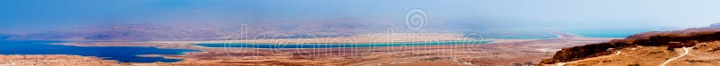 Panoramic view of the Dead Sea in the Judaean Desert - Israel