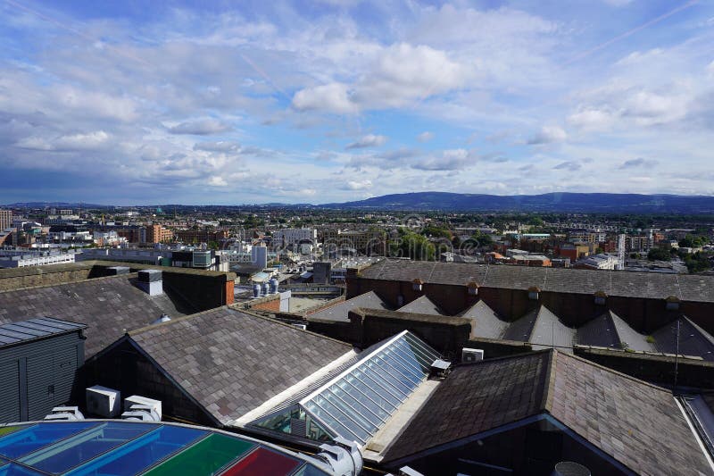 Panoramic view of downtown architecture of Dublin City. Ireland. stock images