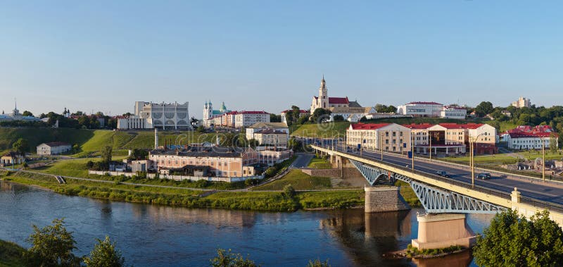 Panoramic view of downtown Grodno Belarus royalty free stock images Panoramic view of downtown Grodno Belarus royalty free stock images