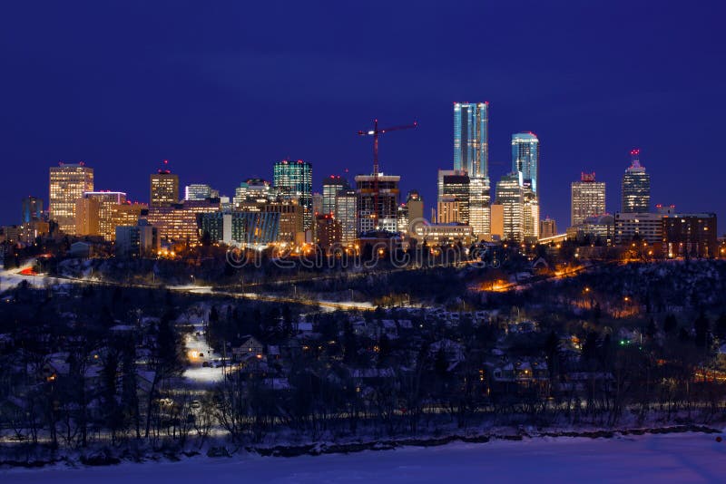 Edmonton Skyline Lights At Night