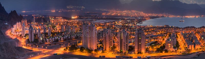 Panoramic view on Eilat and Aqaba