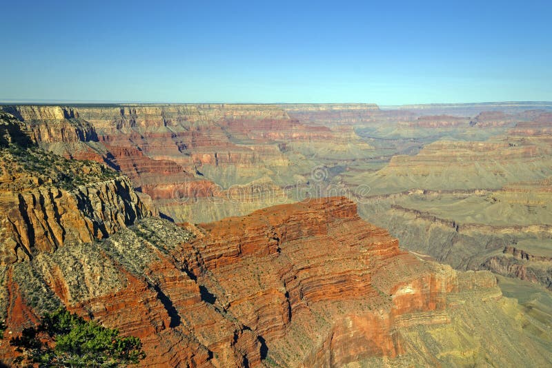 Panoramic View of Grand Canyon at Pima Point Stock Image - Image of ...