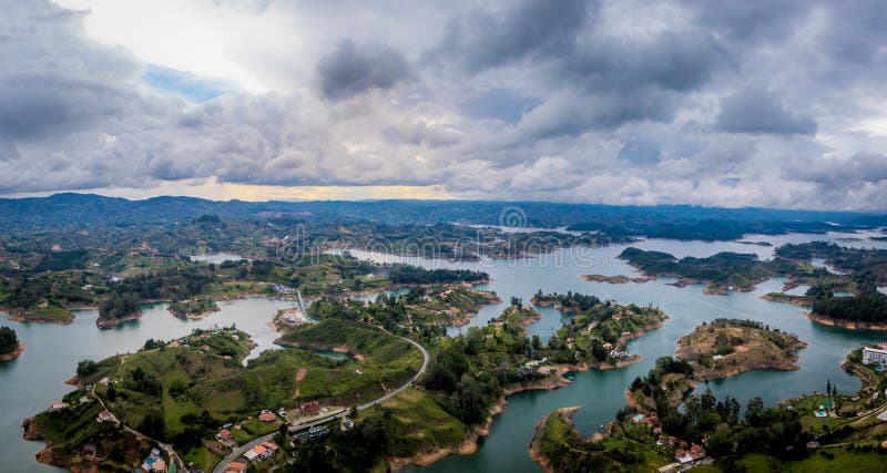 Panoramic view of Guatape Dam Penon - Colombia stock image