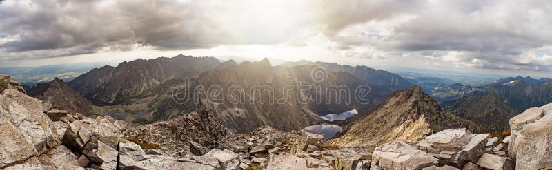 Panoramatický výhled na Vysoké Tatry, Slovensko, Evropa