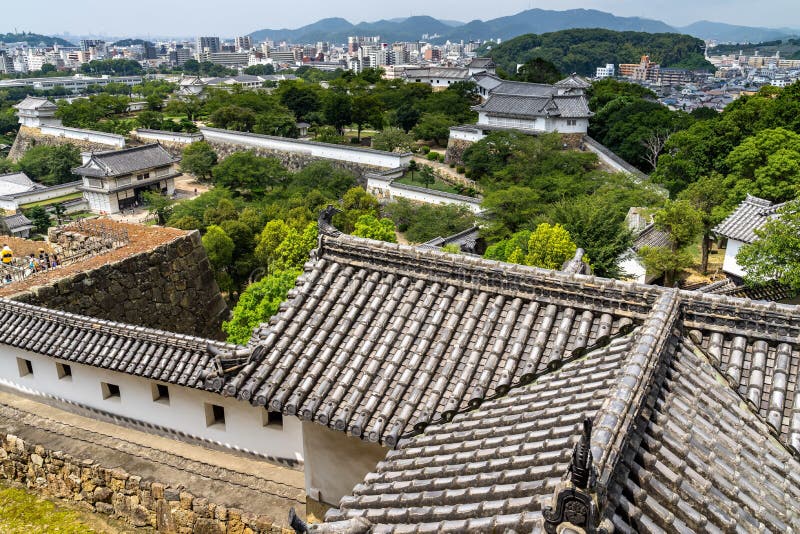 Panoramic View of the Himeji Castle Grounds, with Himeji City in the