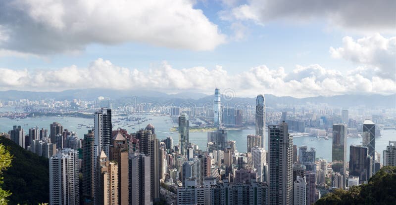 Panoramic view of Hong Kong,victoria harbor stock image Panoramic view of Hong Kong,victoria harbor stock image