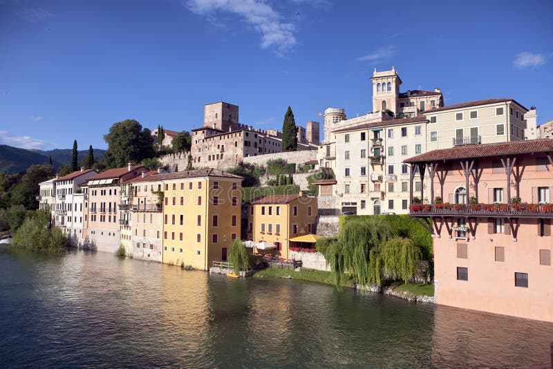 Panoramic View of Italian City Bassano Del Grappa Stock Image Image