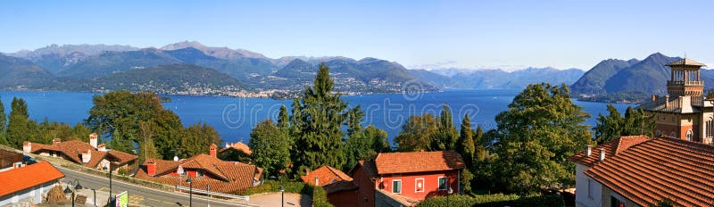 Panoramic view on Lake Maggiore.