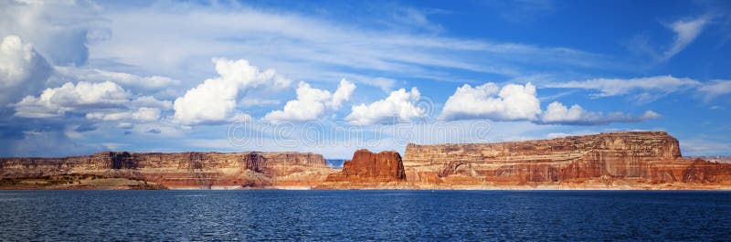 Panoramic View on Lake Powell Stock Image Image of nature, water