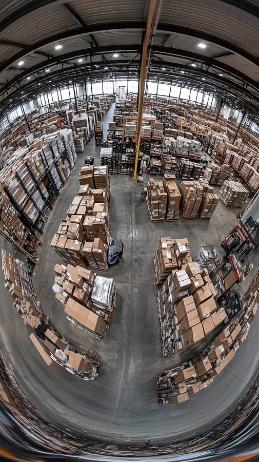 Panoramic View of a Large Bustling