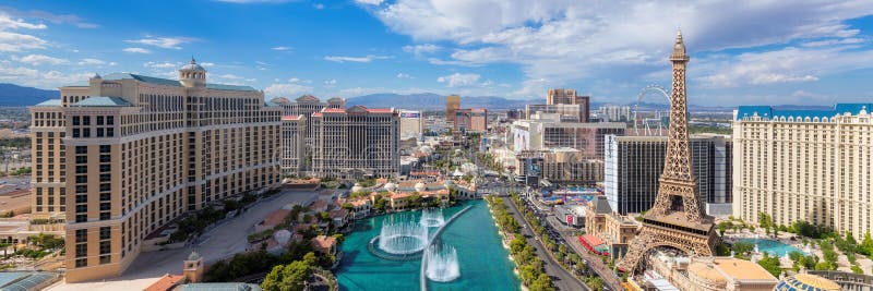 Panoramic view of Las Vegas Strip
