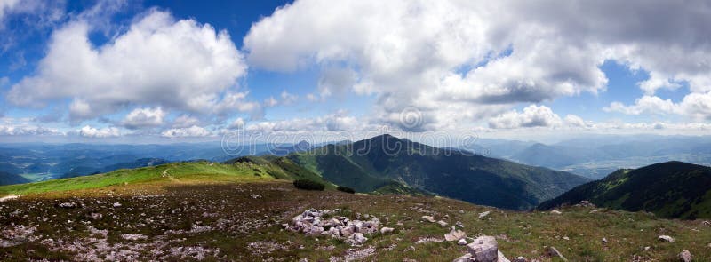 Panoramic view from mountain ridge