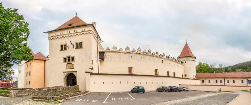 Panoramatický výhled na starou pevnost Kežmarok, Slovensko