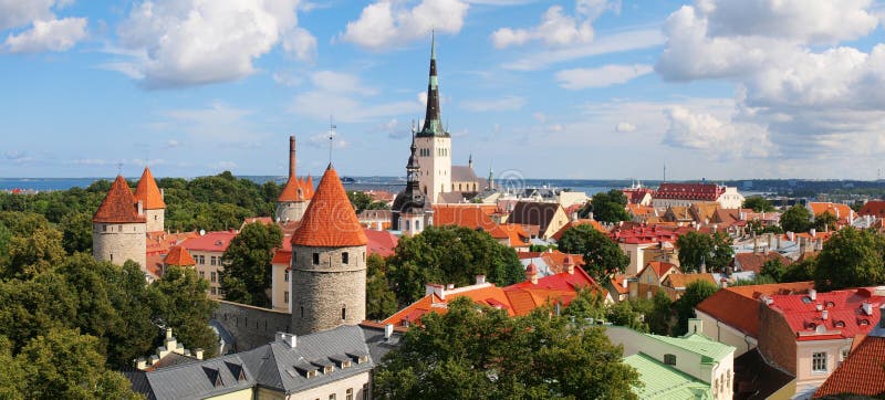 Panoramic view of Old Tallinn Lower town in summer. Estonia. Panoramic view of Old Tallinn Lower town in summer. Estonia.