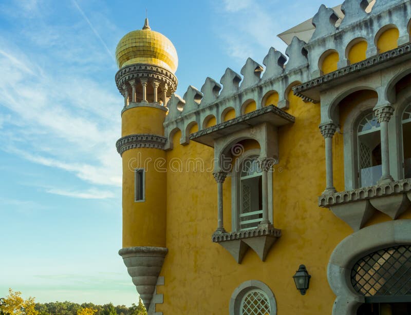 Panoramic view of the Pena Palace.Sintra, Portugal royalty free stock images Panoramic view of the Pena Palace.Sintra, Portugal royalty free stock images