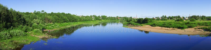 Panoramic view with river Kubena