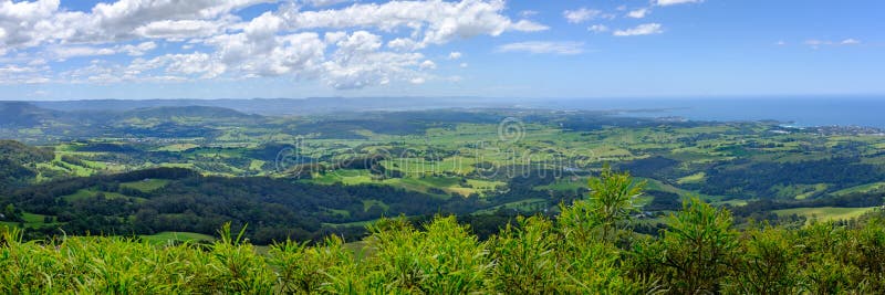 Panoramic view from Saddleback Mountain Lookout, Illawarra, nsw Australia