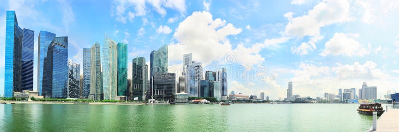 Panoramic view on Singapore city center royalty free stock photography